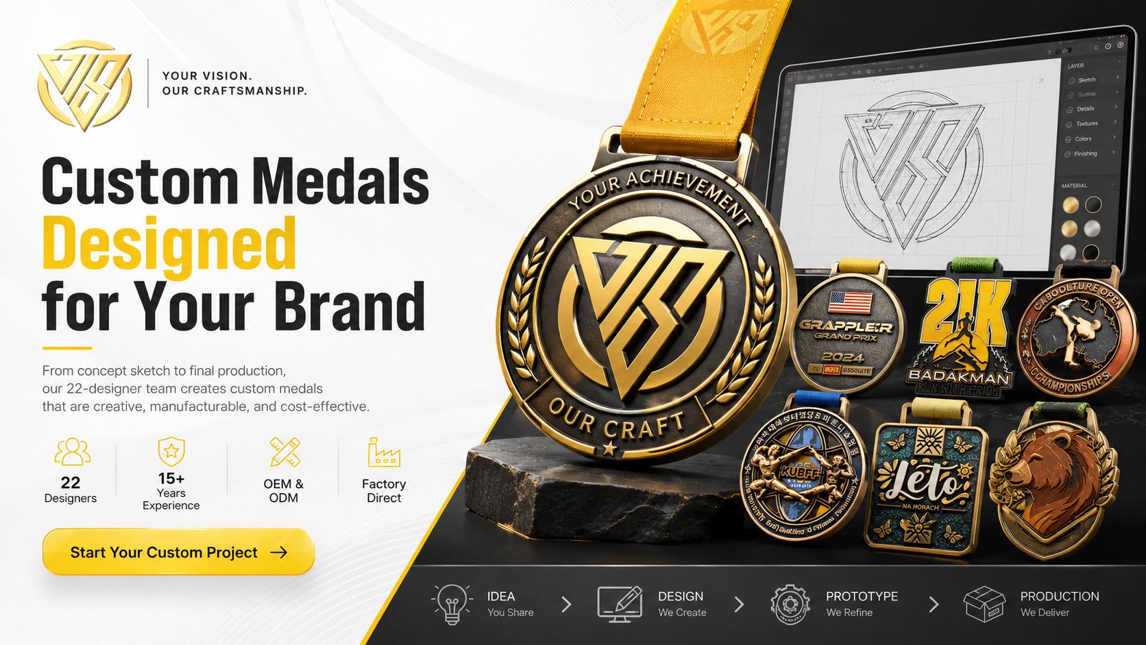Customize various marathon sports events, including running events and corporate medals