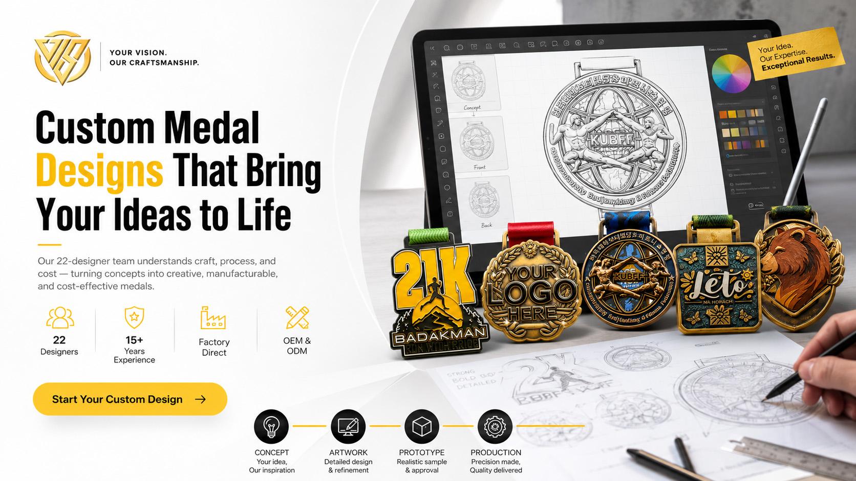 Professional medal design capabilities