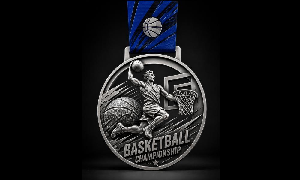 custom basketball tournament medals
